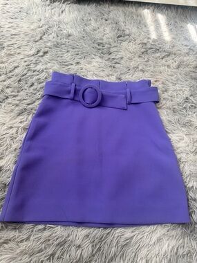 Topshop Vibrant Lilac Belted Mini Skirt